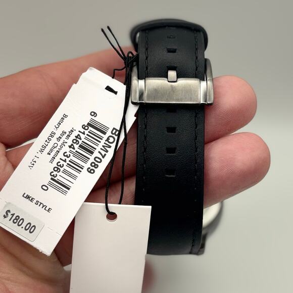 Fossil Bennett BQM7089 Mens 45mm Black Dial Black Leather Multifunction Quartz - Picture 4 of 17